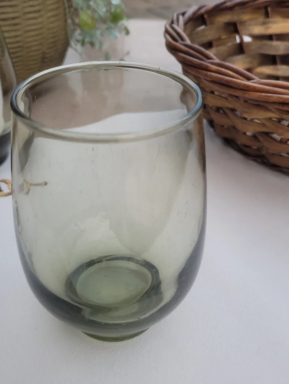 Vintage Equestrian Tablescape for 2 | Libbey Tempo Avocado Tumblers | Placemats